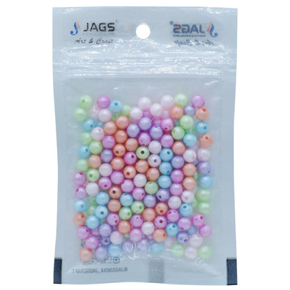 Gift To Love | Craft Beads Round | Color : Pastel Mix Colours | Size : 6 Mm | Pcs : 20 Gsm | Code : JCBR01