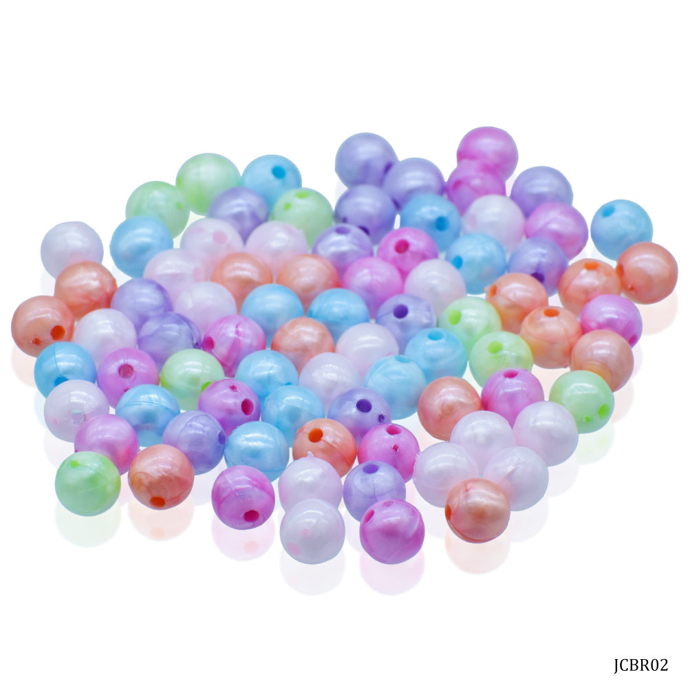 Gift To Love | Craft Beads Round | Color : Pastel Mix Colours | Size : 8 Mm | Pcs : 20 Gsm | Code : JCBR02