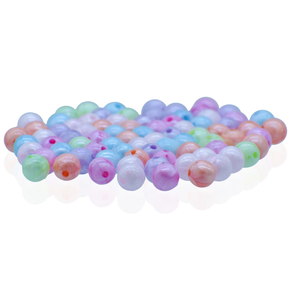 Gift To Love | Craft Beads Round | Color : Pastel Mix Colours | Size : 8 Mm | Pcs : 20 Gsm | Code : JCBR02