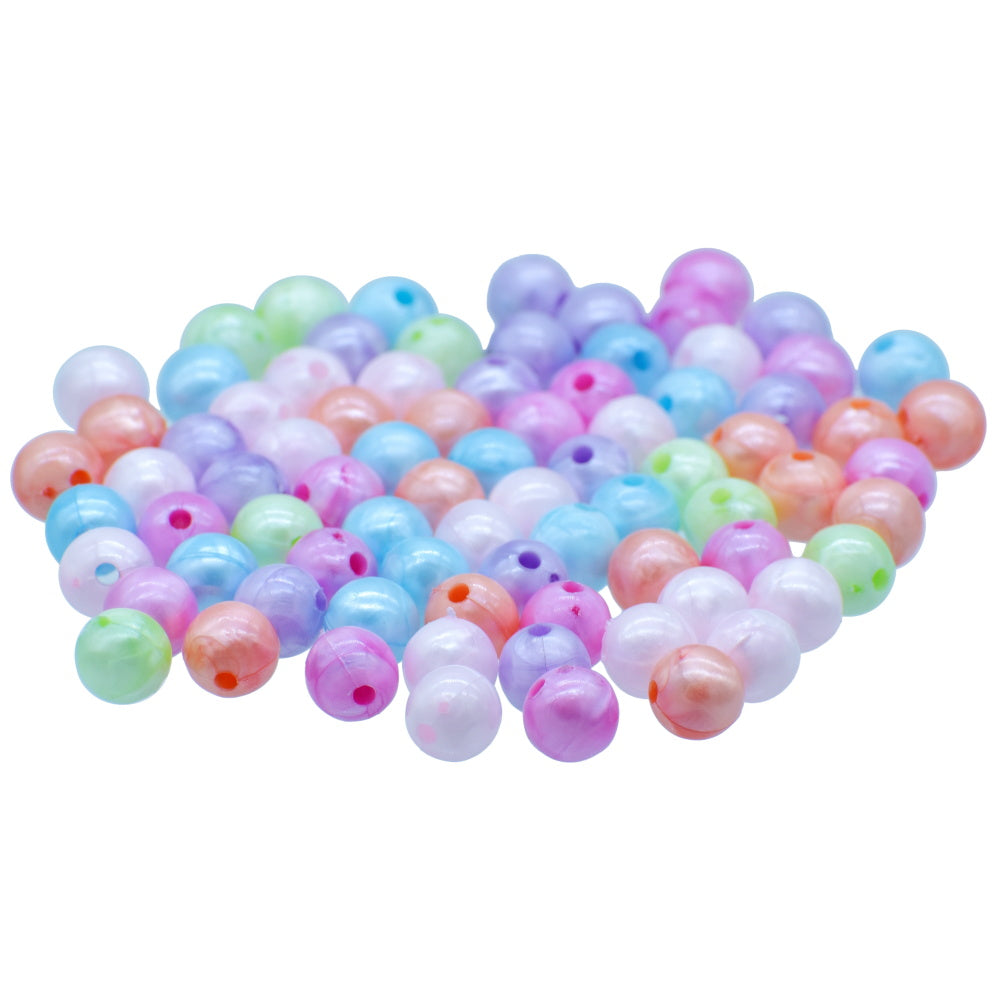 Gift To Love | Craft Beads Round | Color : Pastel Mix Colours | Size : 8 Mm | Pcs : 20 Gsm | Code : JCBR02
