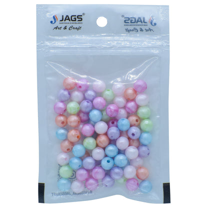 Gift To Love | Craft Beads Round | Color : Pastel Mix Colours | Size : 8 Mm | Pcs : 20 Gsm | Code : JCBR02