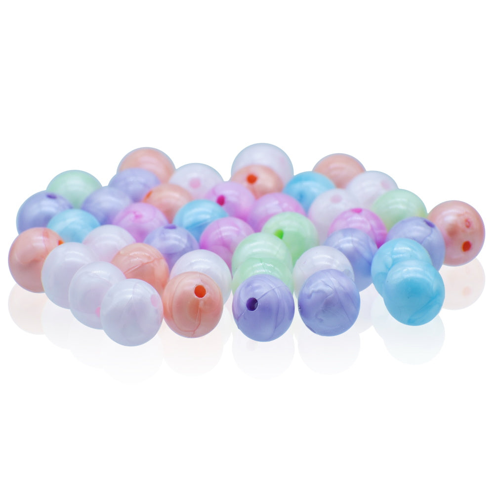 Gift To Love | Craft Beads Round | Color : Pastel Mix Colours | Size : 10 Mm | Pcs : 20 Gsm | Code : JCBR03