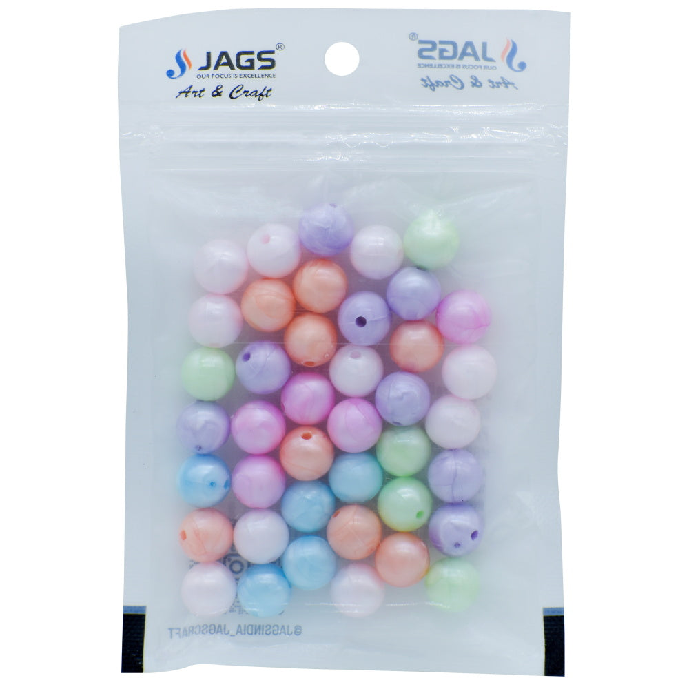 Gift To Love | Craft Beads Round | Color : Pastel Mix Colours | Size : 10 Mm | Pcs : 20 Gsm | Code : JCBR03