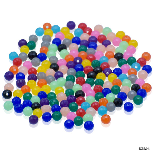 Gift To Love | Craft Beads Round | Color : Multi Colours | Size : 6 Mm | Pcs : 20 Gsm | Code : JCBR04