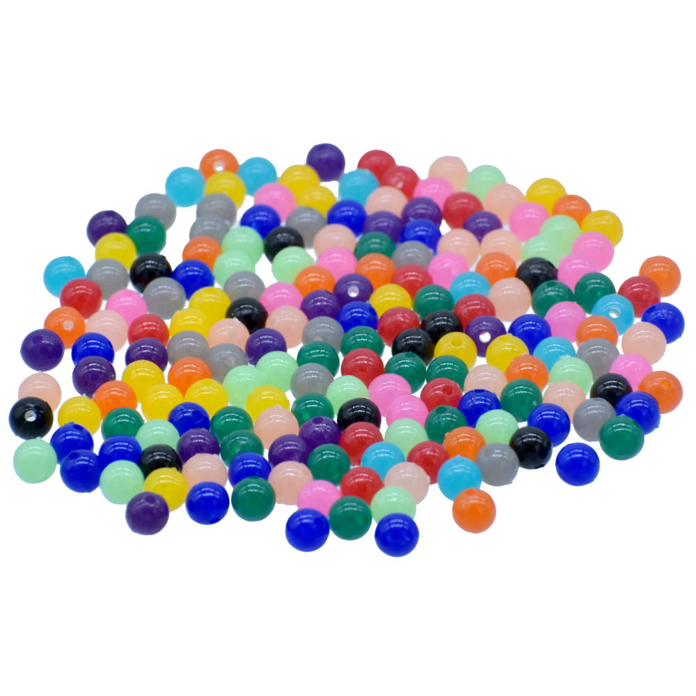 Gift To Love | Craft Beads Round | Color : Multi Colours | Size : 6 Mm | Pcs : 20 Gsm | Code : JCBR04