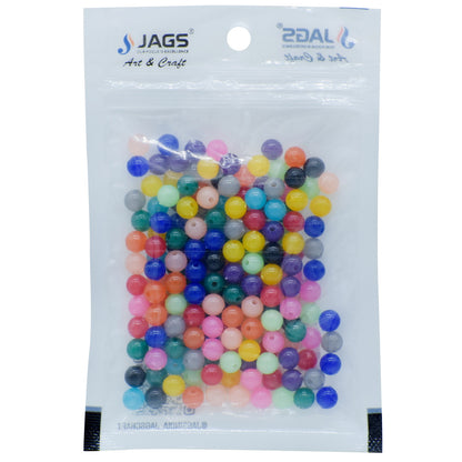 Gift To Love | Craft Beads Round | Color : Multi Colours | Size : 6 Mm | Pcs : 20 Gsm | Code : JCBR04