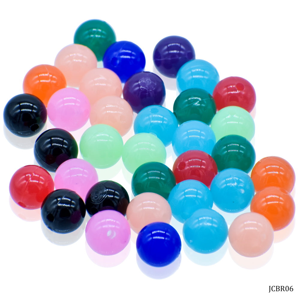 Gift To Love | Craft Beads Round | Color : Multi Colours | Size : 10 Mm | Pcs : 20 Gsm | Code : JCBR06