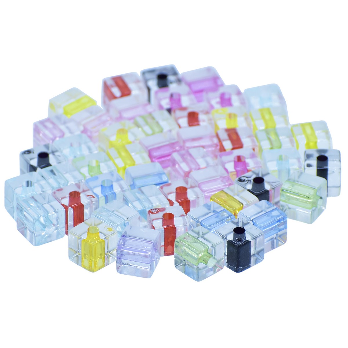 Gift To Love | Beads Cube | Color : Transparent | Pcs : 25 Gms | Code : JCCP14