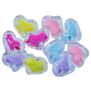 Gift To Love | Beads Two Ton Transparent Heart | Pcs : Set Of 10 | Code : JCCP25