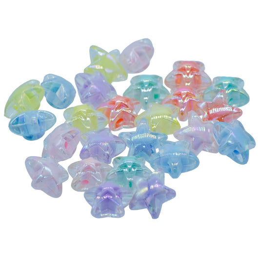 Gift To Love | Beads Two Ton Transparent Star | Pcs : Set Of 25 | Code : JCCP27