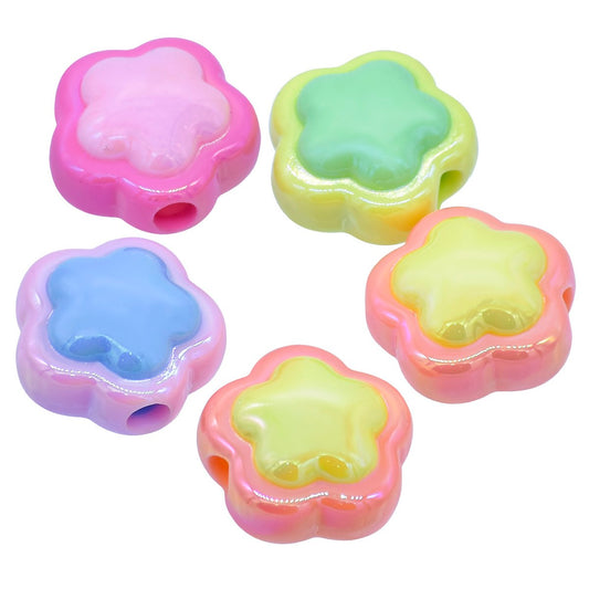 Gift To Love | Beads Two Colour Flower | Pcs : Set Of 5 Pcs | Code : JCCP42