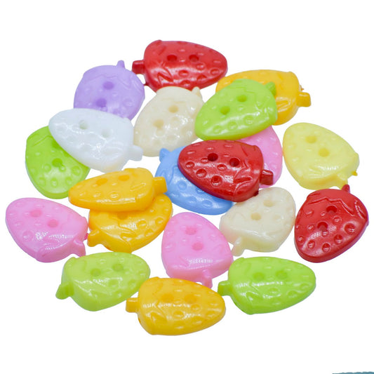 Gift To Love | Craft Decorative Button Strawberry | Size : 28L | Pcs : 20 Pcs | Code : JCDBP07