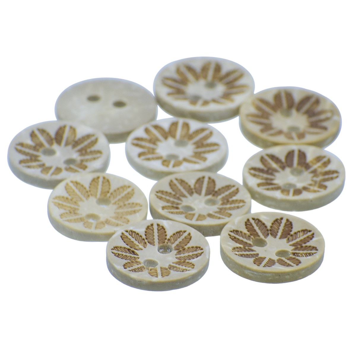 Gift To Love | Craft Decorative Button Round Flower | Size : 20L | Pcs : 10 Pcs | Code : JCDBP32