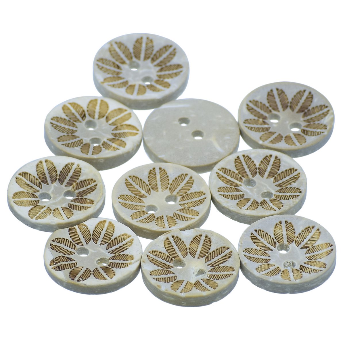 Gift To Love | Craft Decorative Button Round Flower | Size : 24L | Pcs : 10 Pcs | Code : JCDBP43