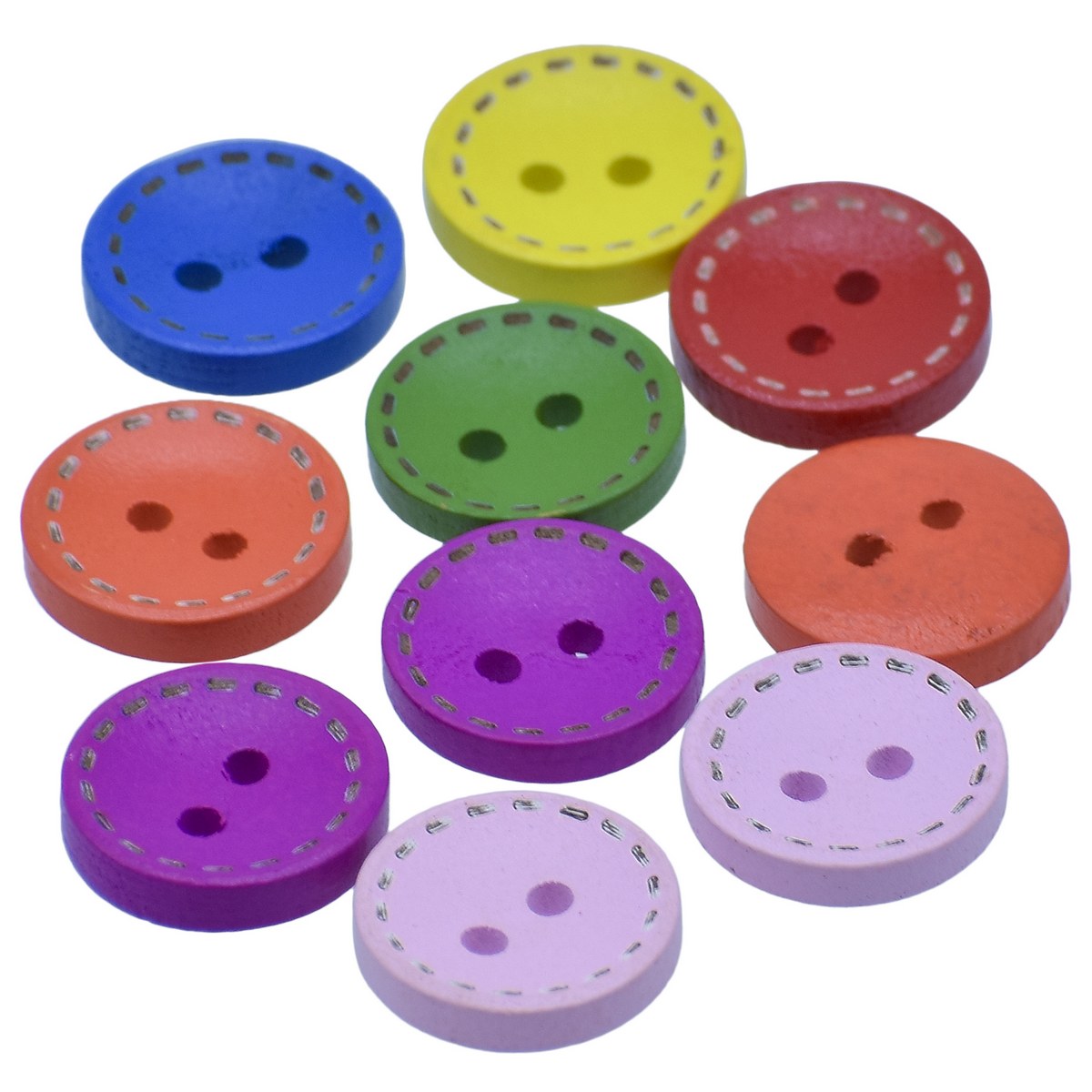 Gift To Love | Craft Decorative Button Round Colour | Size : 24L | Pcs : 10 Pcs | Code : JCDBP45