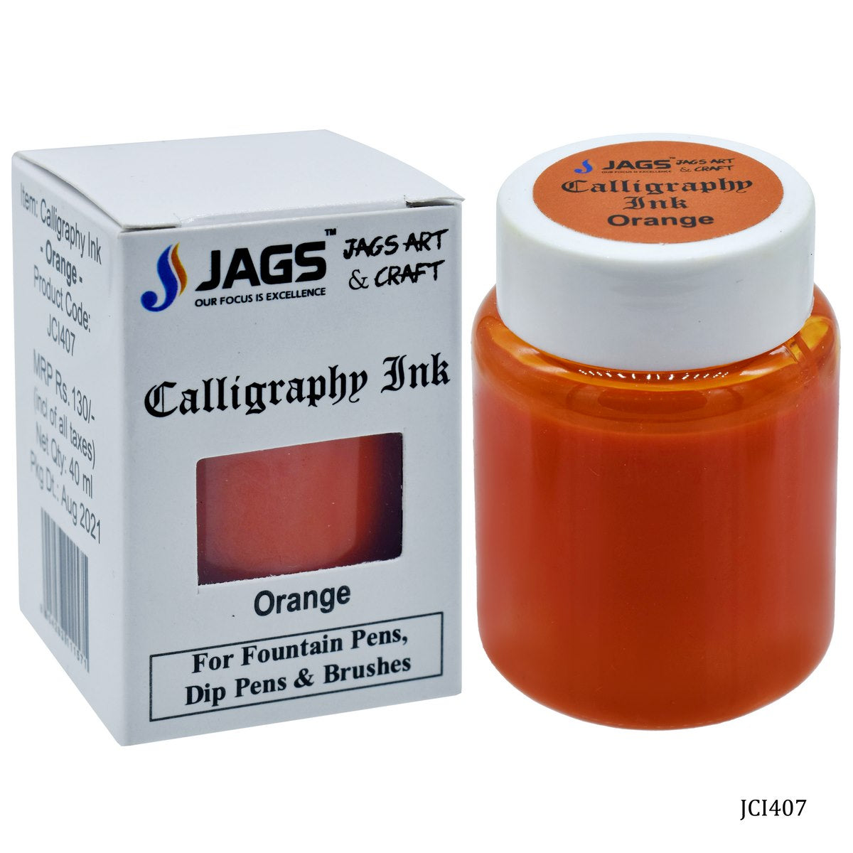 Gift To Love | Calligraphy Inks | Color : Orange | Pcs : 40 Ml | Code : JCI407