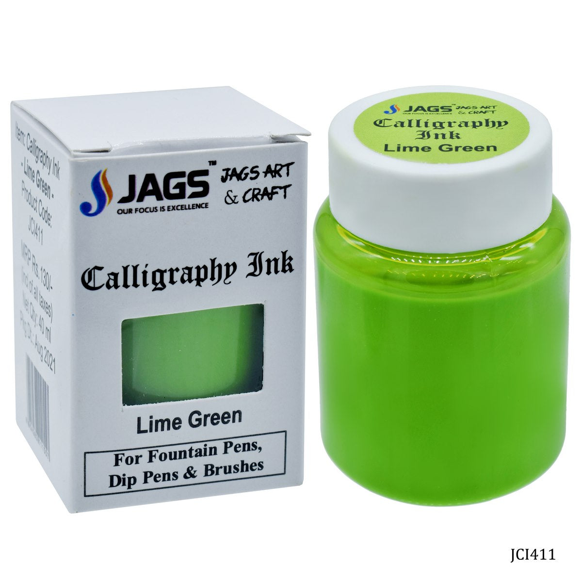Gift To Love | Calligraphy Inks | Color : Lime Green | Pcs : 40 Ml | Code : JCI411