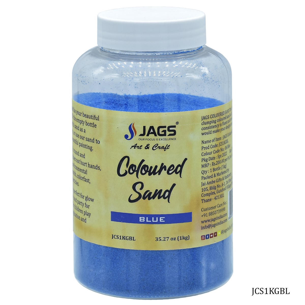 Gift To Love | Coloured Sand | Color : Blue | Pcs : 1 Kg | Code : JCS1KGBL