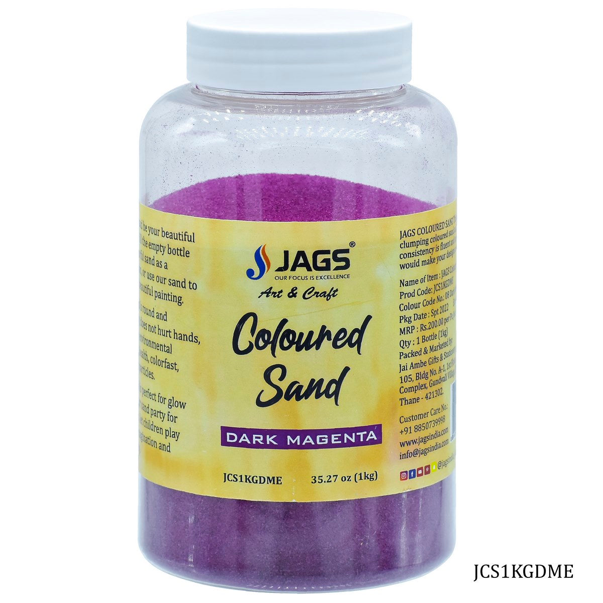 Gift To Love | Coloured Sand | Color : Dark Magenta | Pcs : 1 Kg | Code : JCS1KGDME