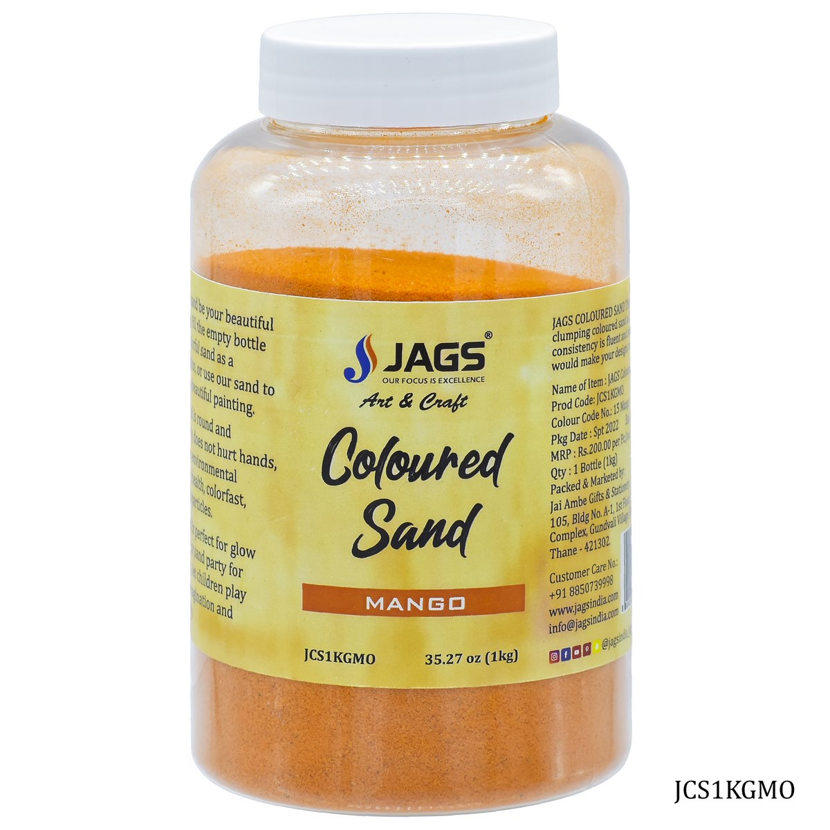Gift To Love | Coloured Sand | Color : Mango | Pcs : 1 Kg | Code : JCS1KGMO