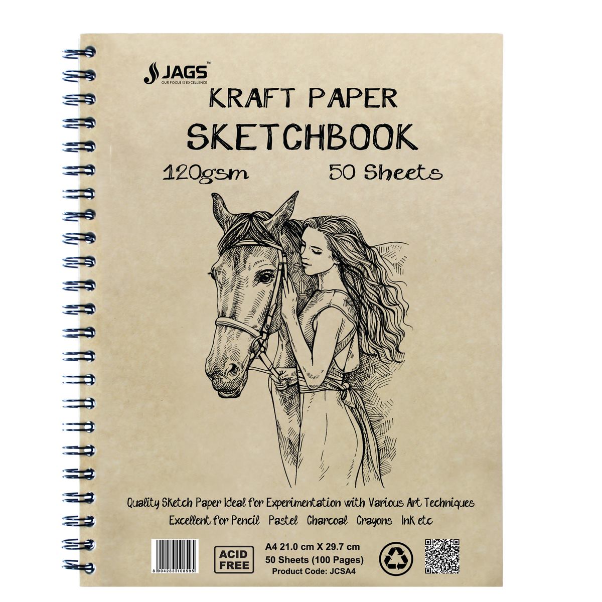 Gift To Love | Kraft Sketchbook | Size : A4 | Code : JCSA4