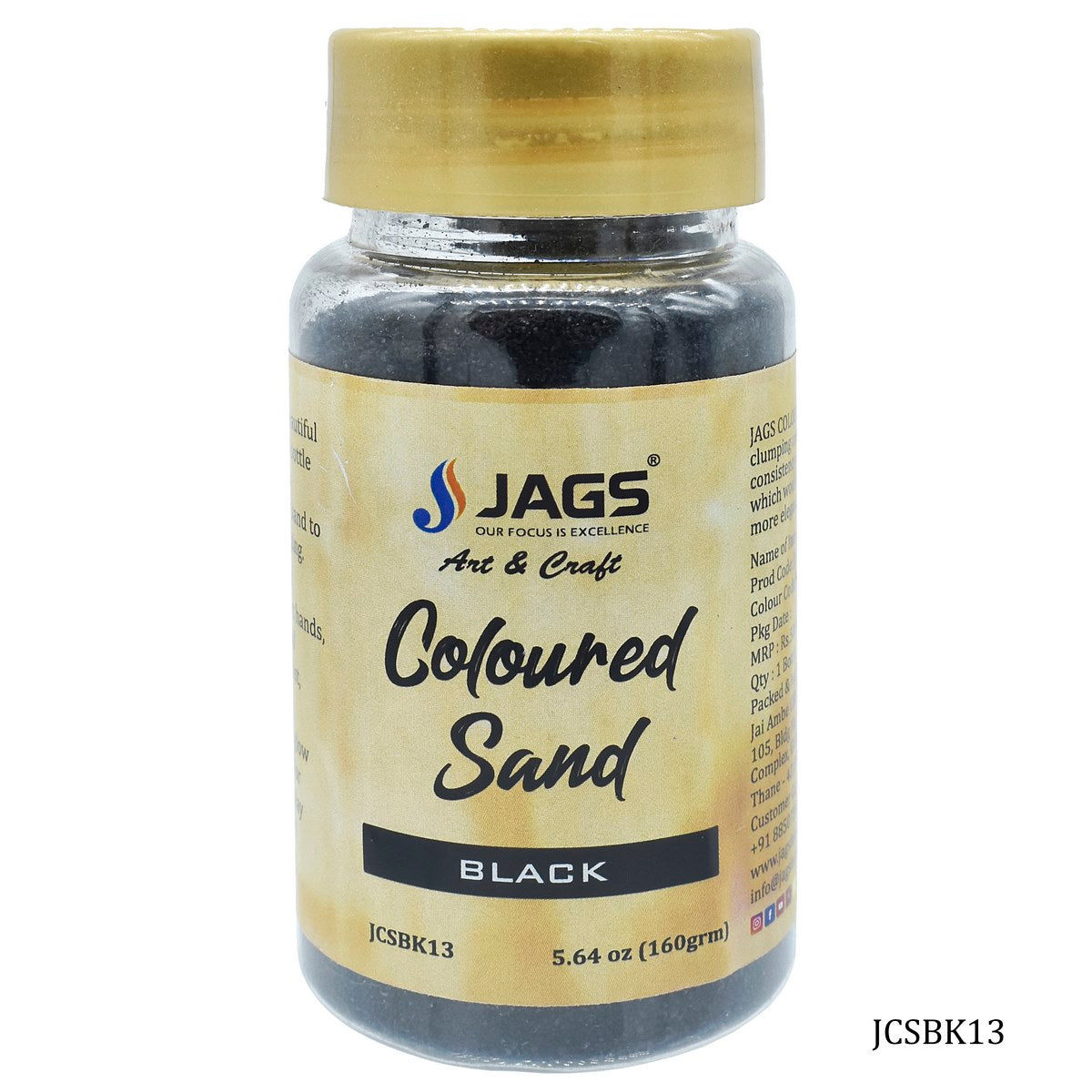 Gift To Love | Coloured Sand | Color : Black | Pcs : 160 Gms | Code : JCSBK13