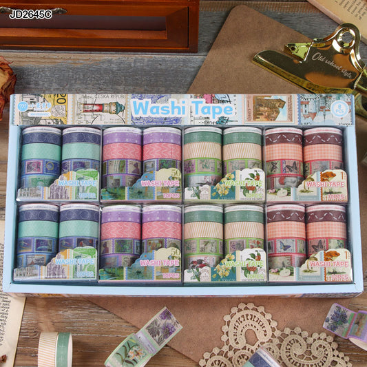 Gift To Love | Washi Tape | Size : 2 Mtr | Pcs : 10 Pcs X 8 Pack | Code : JD2645C