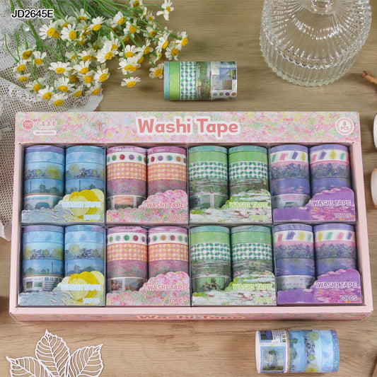Gift To Love | Washi Tape | Size : 2 Mtr | Pcs : 10 Pcs X 8 Pack | Code : JD2645E