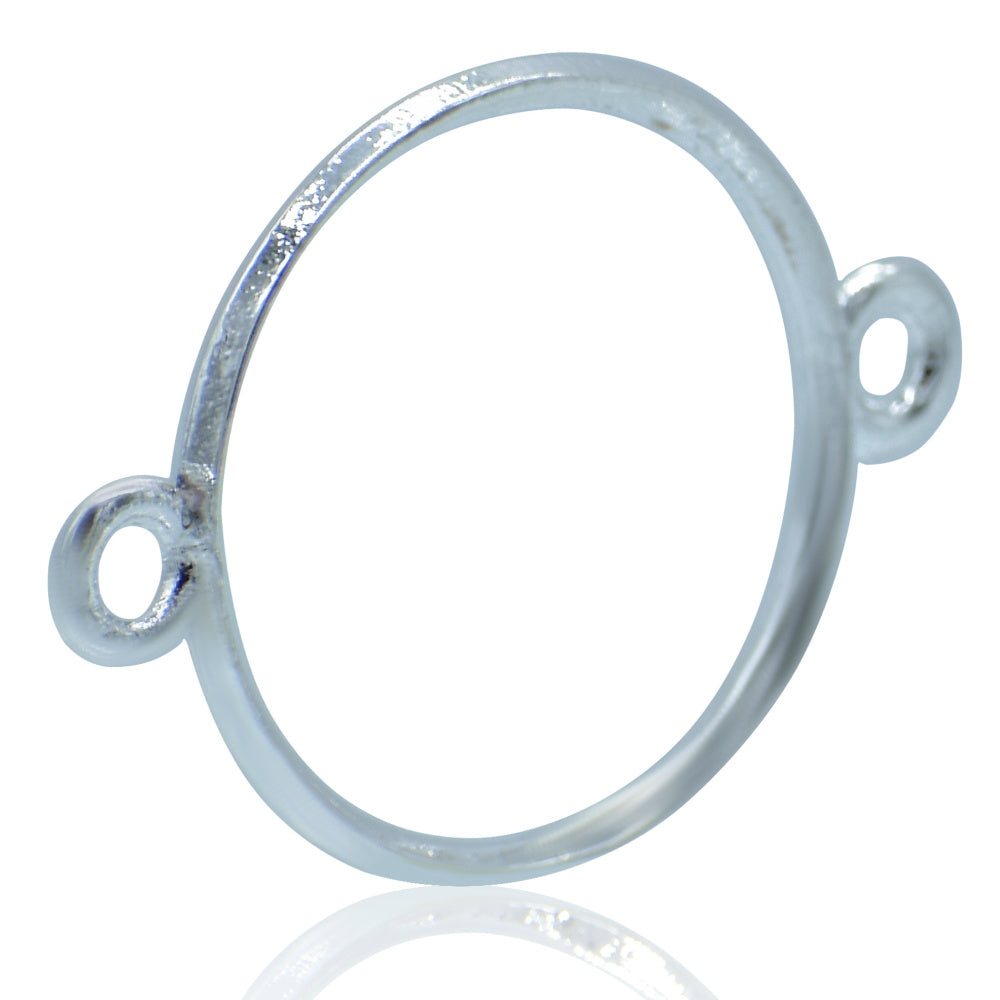 Gift To Love | Diy Bracelet Bezel Round | Color : Silver | Pcs : 4 Pc | Code : JDBS01
