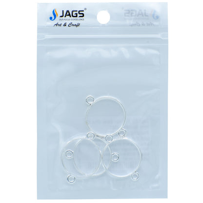 Gift To Love | Diy Bracelet Bezel Round | Color : Silver | Pcs : 4 Pc | Code : JDBS01