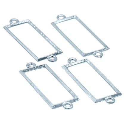 Gift To Love | Diy Bracelet Bezel Rectangle | Color : Silver | Pcs : 4 Pc | Code : JDBS02