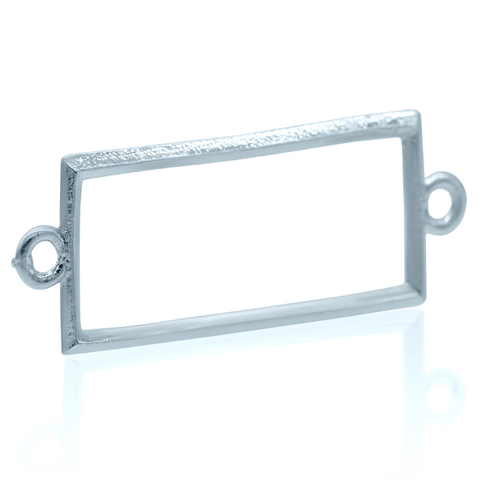 Gift To Love | Diy Bracelet Bezel Rectangle | Color : Silver | Pcs : 4 Pc | Code : JDBS02