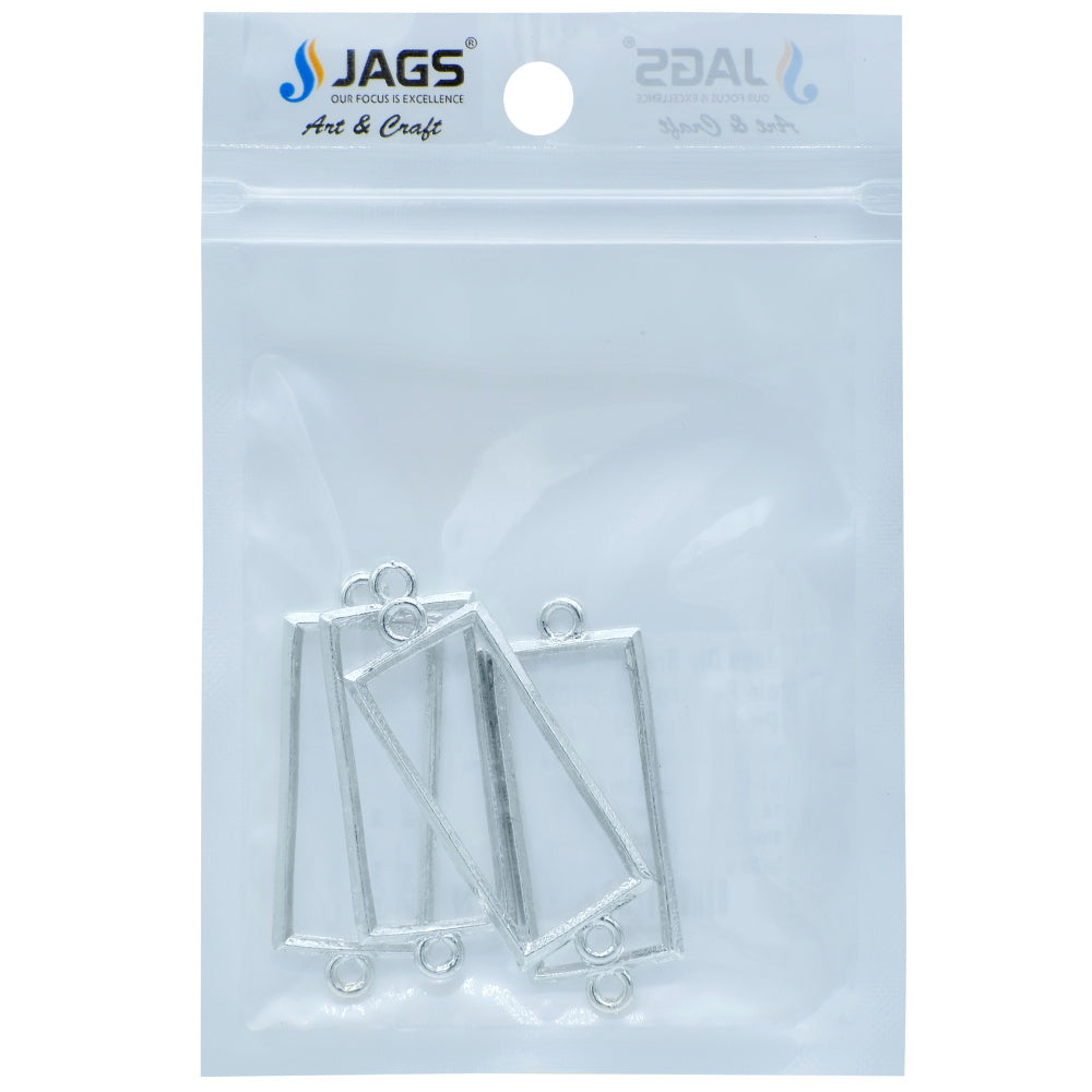 Gift To Love | Diy Bracelet Bezel Rectangle | Color : Silver | Pcs : 4 Pc | Code : JDBS02