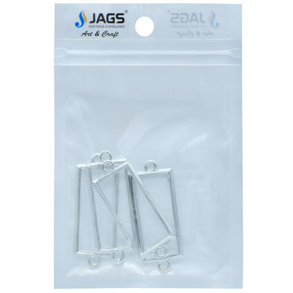Gift To Love | Diy Bracelet Bezel Rectangle | Color : Silver | Pcs : 4 Pc | Code : JDBS02