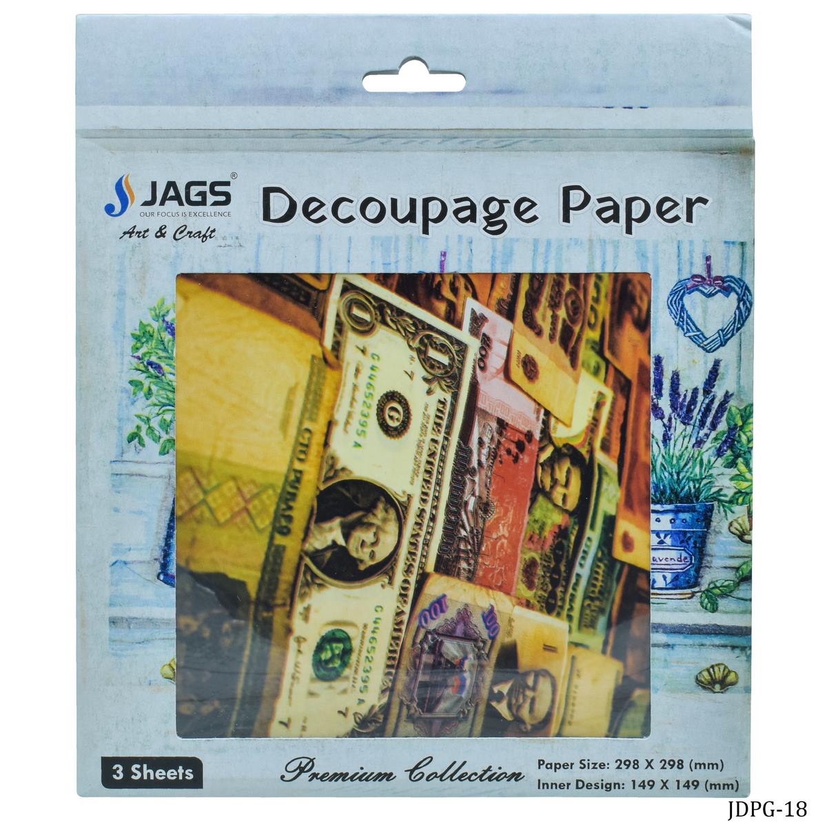 Gift To Love | Decoupage Paper Vintage Currency | Code : JDPG-18