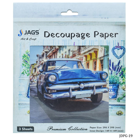 Gift To Love | Decoupage Paper Vintage Blue Car | Color : Blue | Code : JDPG-19