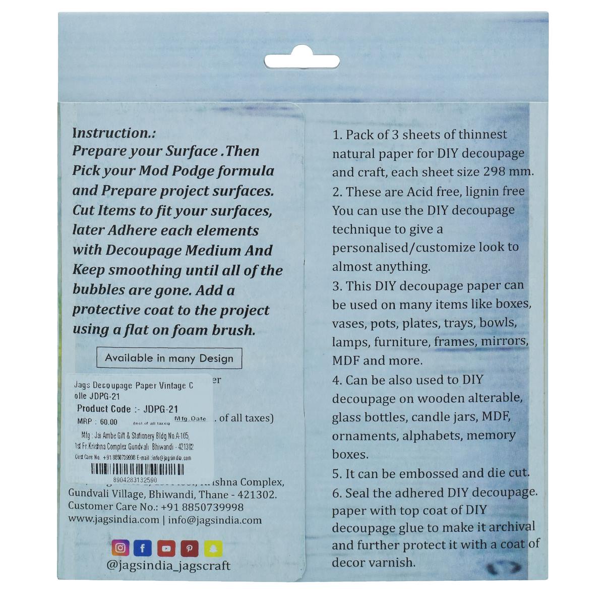 Gift To Love | Decoupage Paper Vintage Colle | Code : JDPG-21