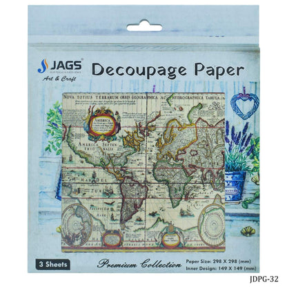 Gift To Love | Decoupage Paper Vintage World Map | Code : JDPG-32