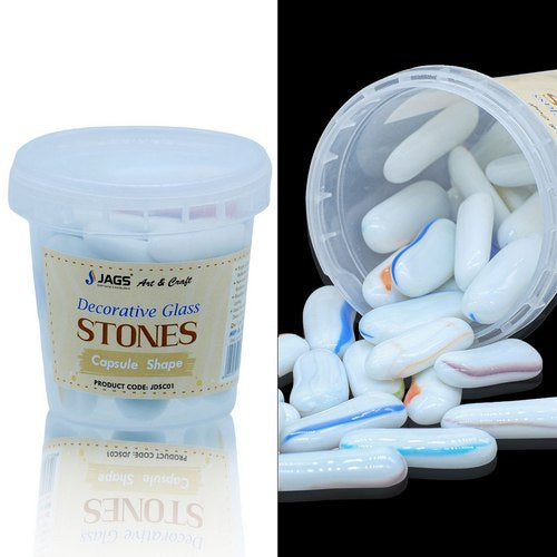 Gift To Love | Jags Decorative Stone Capsul Shape White 250 Gram | Code : JDSC01