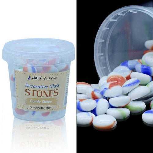 Gift To Love | Jags Decorative Stone Candy Shape White 250 Gram | Code : JDSC02