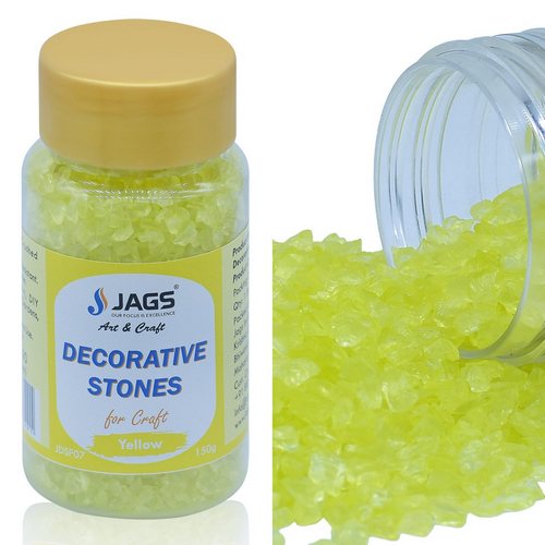 Gift To Love | Jags Decorative Stones For Craft 150 Gram Yellow | Code : JDSF07