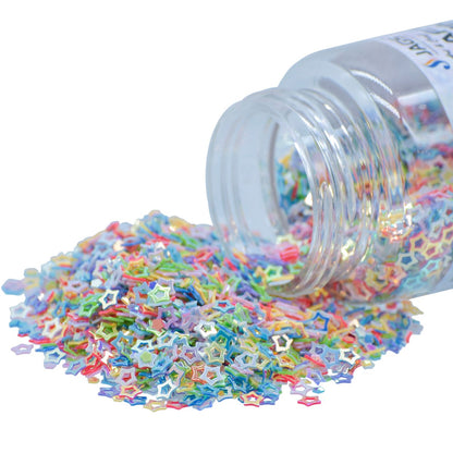 Gift To Love | Craft Sequins Star | Color : Multi Colour | Size : 3 Mm | Pcs : 20 Gms | Code : JDSM10