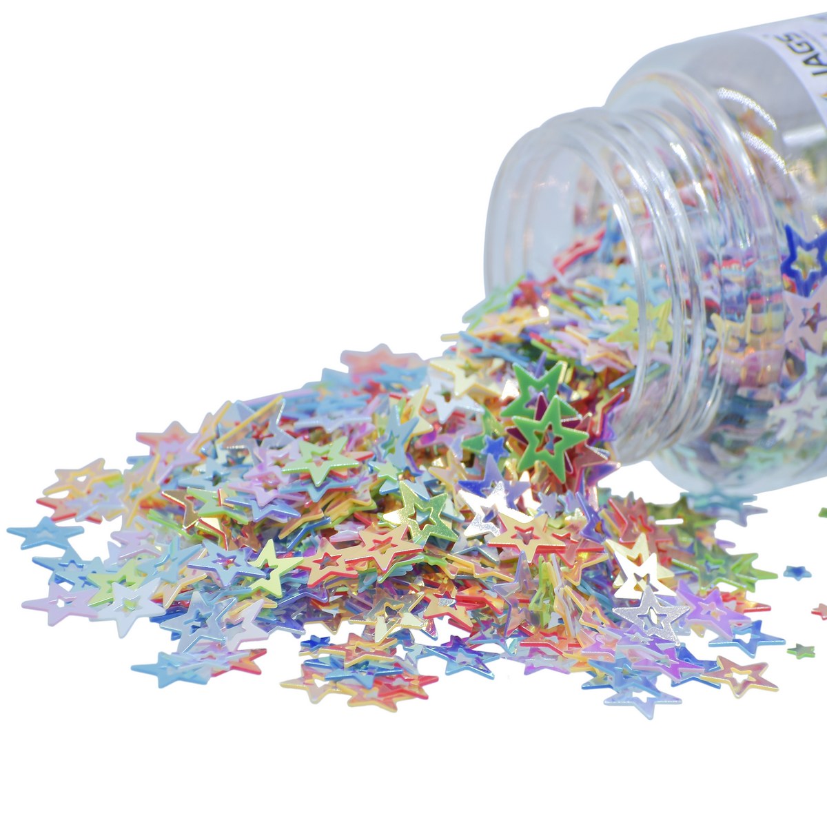Gift To Love | Craft Sequins Star | Color : Multi Colour | Size : 5 Mm | Pcs : 20 Gms | Code : JDSM12
