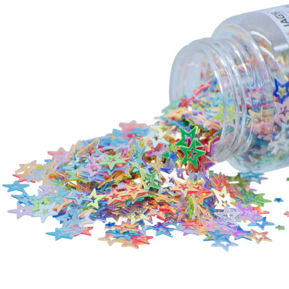 Gift To Love | Craft Sequins Star | Color : Multi Colour | Size : 5 Mm | Pcs : 20 Gms | Code : JDSM12
