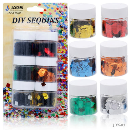 Gift To Love | Diy Sequins Square | Color : 6 Color Pack | Pcs : 1 No | Code : JDSS-01