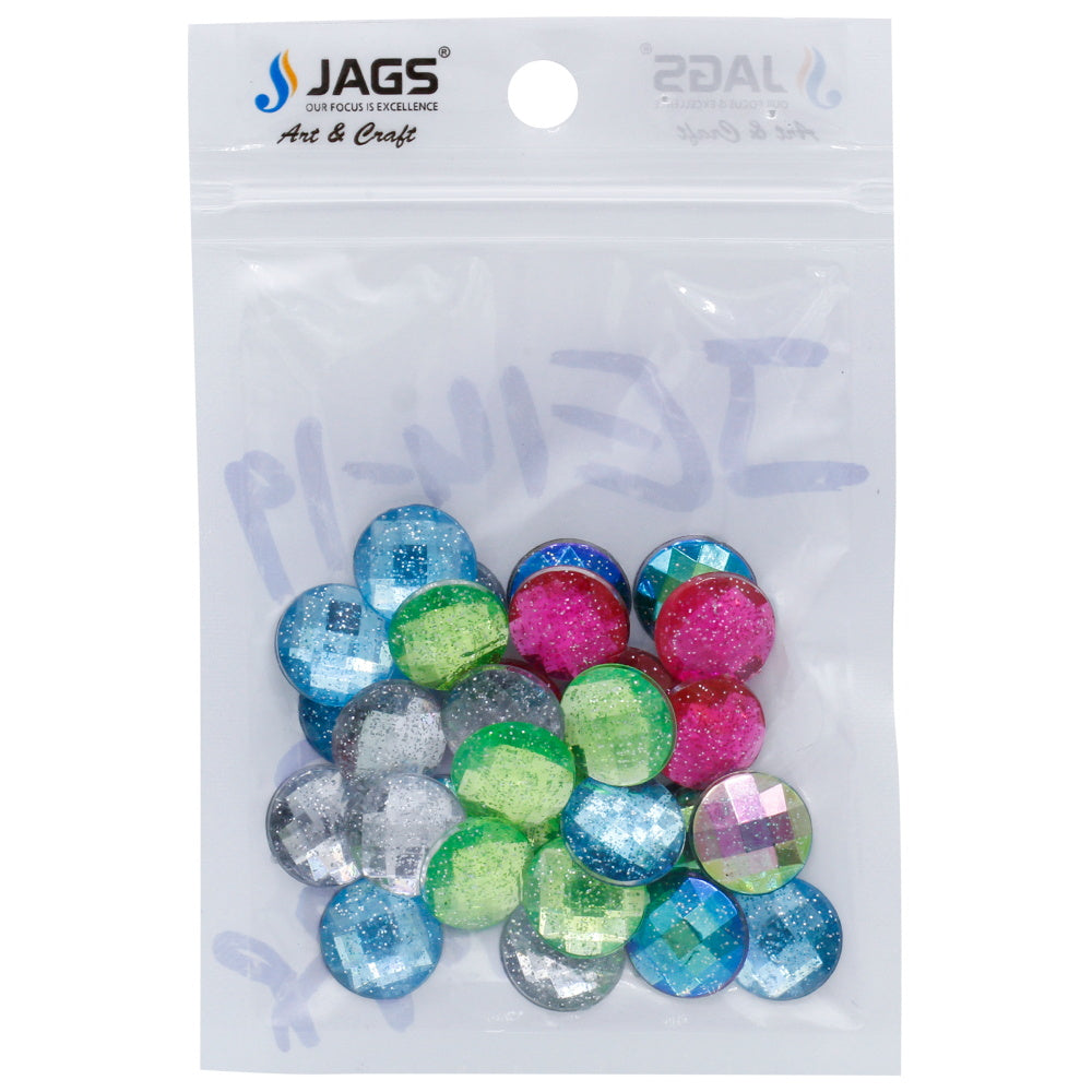 Gift To Love | Kundan Stone Diamond Round Glitter Small | Pcs : 30 Pcs | Code : JE14-19