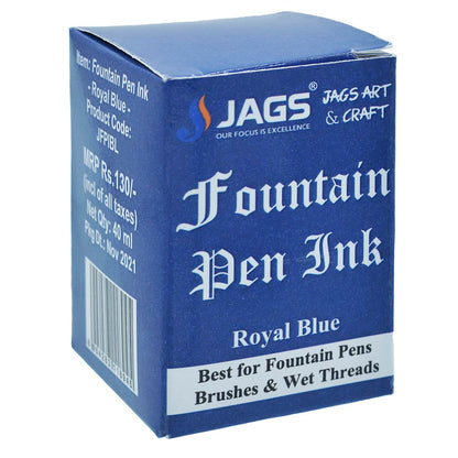 Gift To Love | Fountain Pen Inks | Color : Royal Blue | Pcs : 40 Ml | Code : JFPIBL