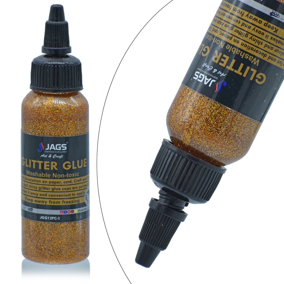 Gift To Love | Glitter Glue Art | Color : 12 Colour | Size : 50 Gms | Pcs : Set Of 12 | Code : JGG12PC-1