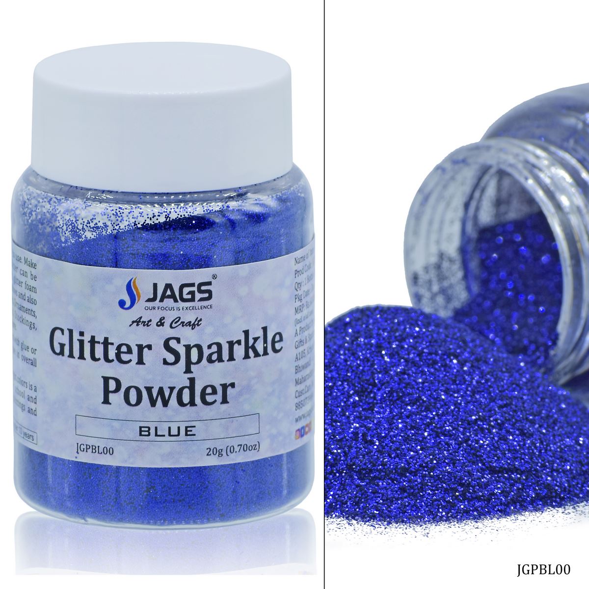 Gift To Love | Glitter Powder | Color : Blue | Size : 20 Gm | Code : JGPBL00