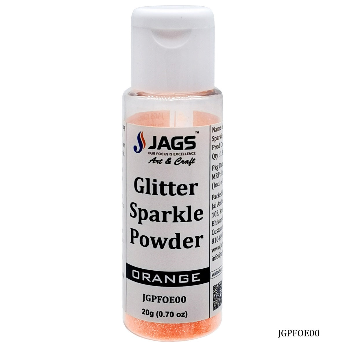 Gift To Love | Glitter Powder | Color : Fluorescent Orange | Size : 20 Gm | Code : JGPFOE00